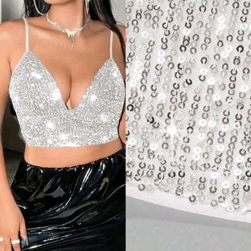 Shein top crop XL silver like new