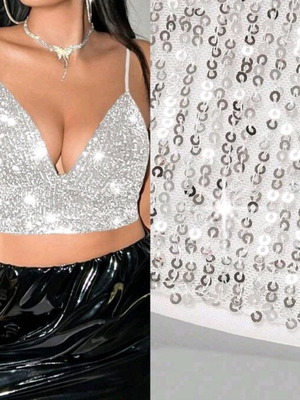 Shein top crop XL silver like new
