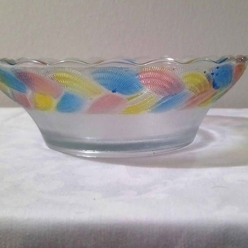Glass fruit bowl like new, diameter 22 cm