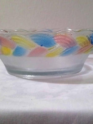 Glass fruit bowl like new, diameter 22 cm