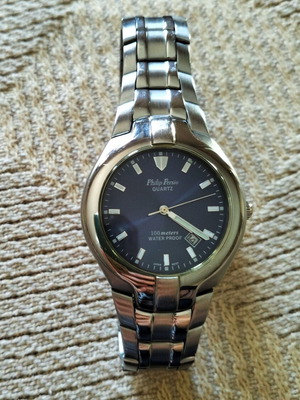 Philip Persio men's quartz watch new blue and silver