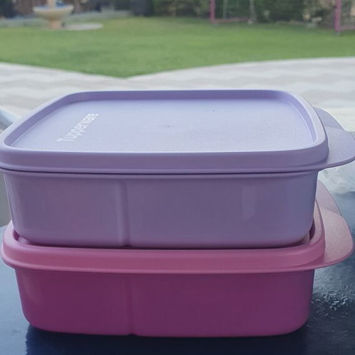 Tupperware food container 590 ml pink and purple