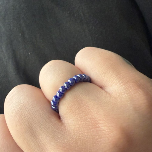 Metallic blue purple ring handmade, new