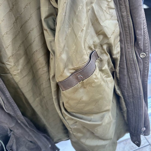 Leather anorak brown like new, size XXL
