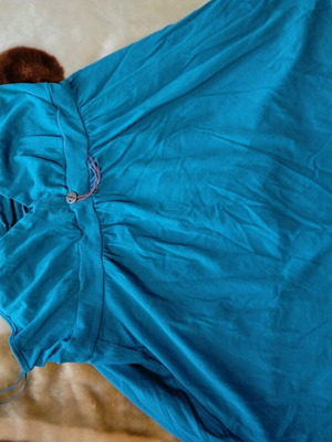 Μπλούζα ραντάκι μεταχειρισμένη, τσαντάκι χιαστή πίσω, μπλε, μέγεθος M