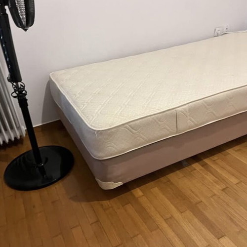 Single bed 100×200 with wheels and mattress used
