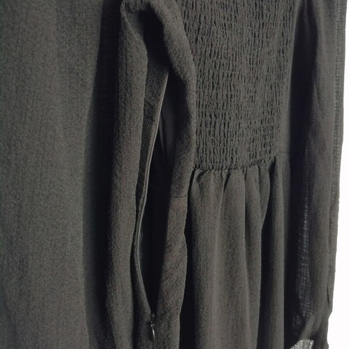 Gina Tricot midi dress with puff sleeves size S like new, black
