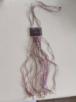 Necklace with purple seed beads like new