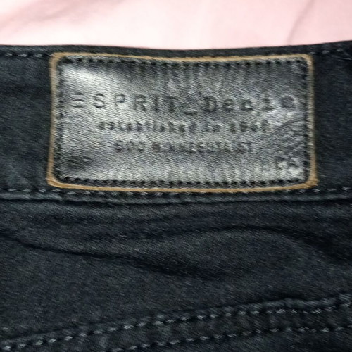 Denim short skirt with decorative zippers, black