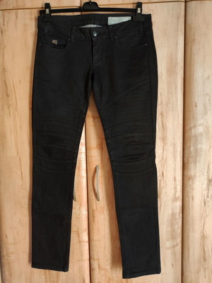 Staff women's black biker-style jeans like new, size M