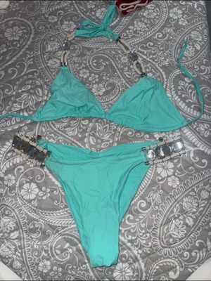 Beach Bunny bikini refurbished, turquoise, size M 38 10
