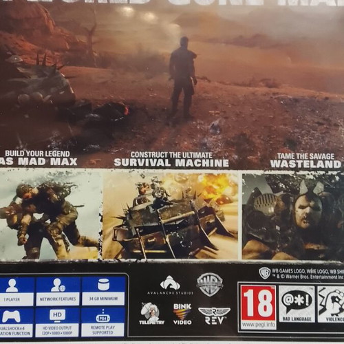 Mad Max PS4 game like new