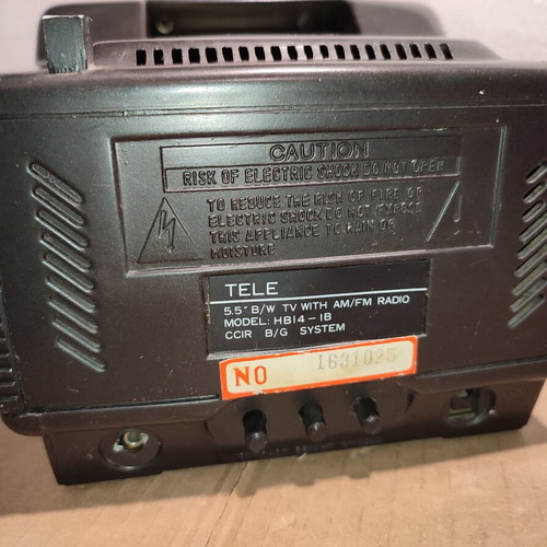 Vintage television used with small screen crack, not working