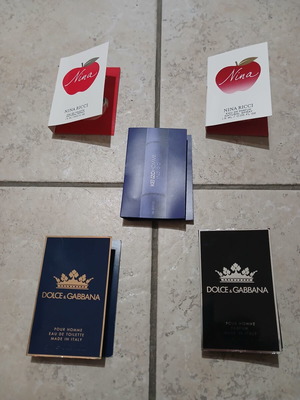 Δείγματα αρωμάτων Nina Ricci, Dolce & Gabbana, Kenzo Homme Indigo σαν καινούργια