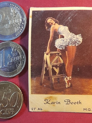 Karin Booth vintage MGM cigarette advertising card