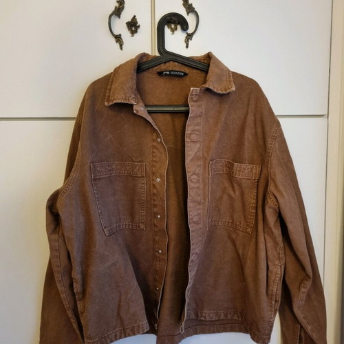 Zara Overshirt Denim Boxy Shirt brown, new, size L