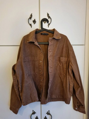 Zara Overshirt Denim Boxy Shirt brown, new, size L