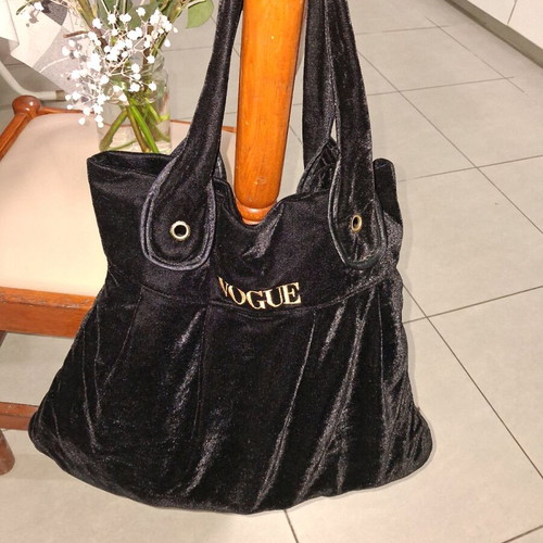 Vintage Vogue Shoulder Bag Black Velvet like new