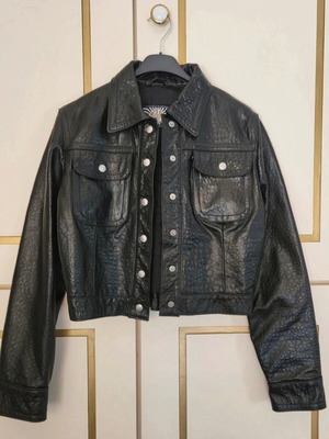 Replay γυναικείο δερμάτινο jacket cropped μαύρο μέγεθος M σαν καινούργιο