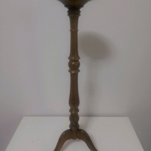 Wooden ashtray stand used, vintage floor model 62 cm
