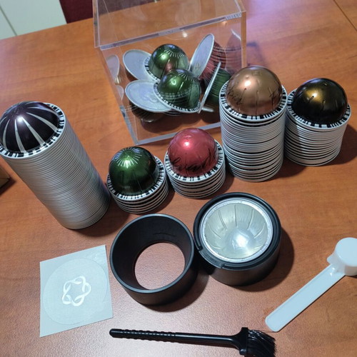 Vertuo Nespresso refillable capsule accessory new with base and stickers