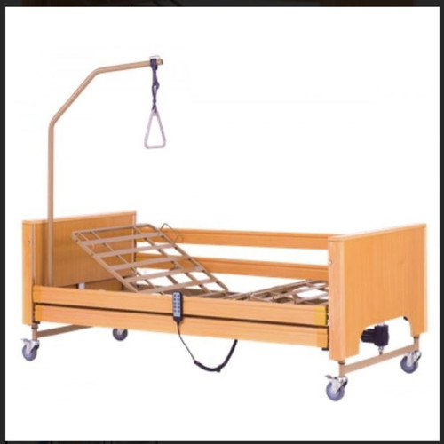 Prisma 4 hospital bed with wooden rails and mattress new