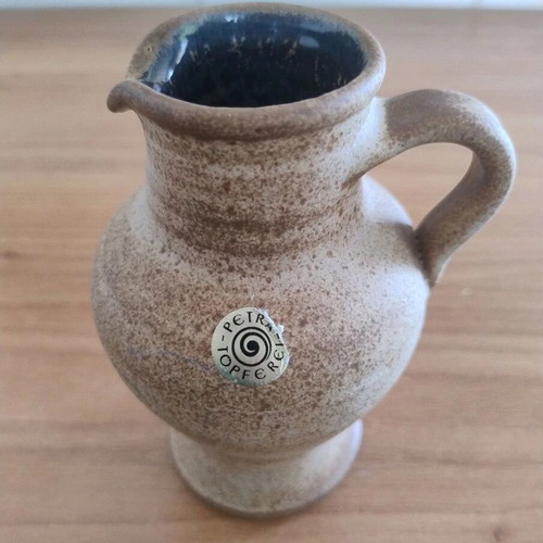 Ceramic jug Petra Topferei brown shade, like new