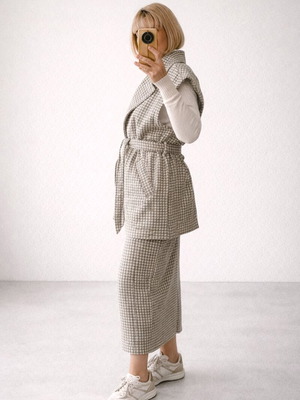 Lumina set oversized vest and pencil skirt, new, size M