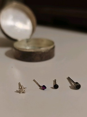 Nose earrings used, set of 4 pieces hypoallergenic