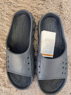 Crocs slippers new with tags, dark blue gray, sizes 39 40
