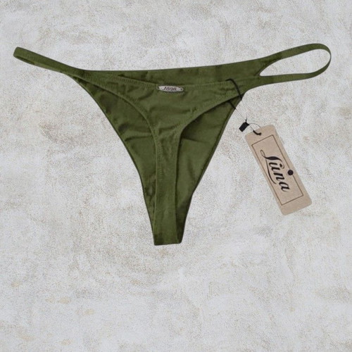 Luna dark olive green string underwear, Large and XLarge
