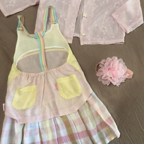 Children's set Matou France & George (Dress, Cardigan, Headband) - No 2