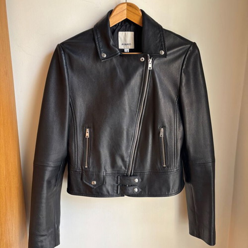 Pinko Leather Jacket like new, 100% Genuine Nappa Leather Black