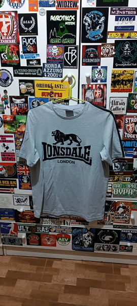 Gray Lonsdale T-Shirt Medium/Γκρι Lonsdale Κοντομανικη Μπλούζα Medium