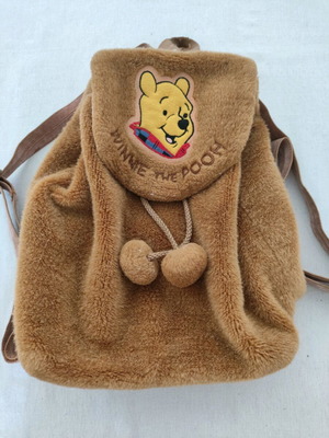 Winnie furry backpack used, brown, Disney, backpack, 30x25cm