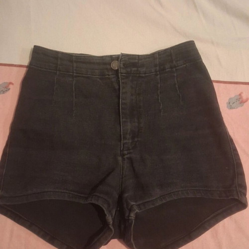 Denim shorts Bershka used, black, size M