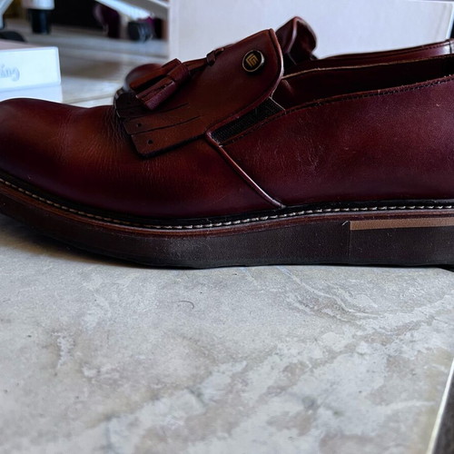 Guy Laroche men's leather shoes dark brown-burgundy like new size 43