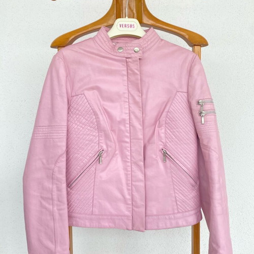 Women's pink leather jacket like new