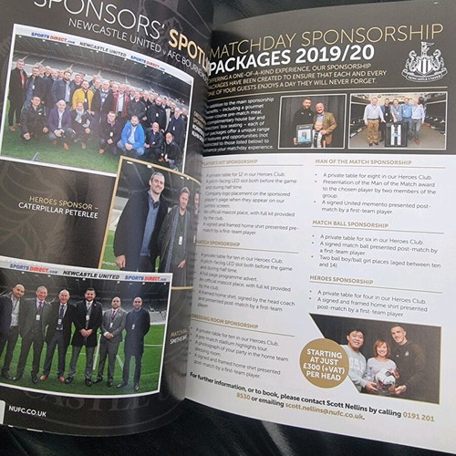Newcastle United - Manchester City match program used