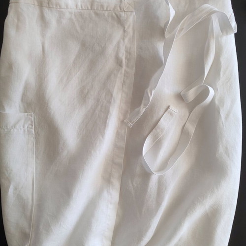 Sisley White Linen Wrap Mini Skirt Size 38 Like New