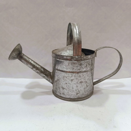 Vintage Metal Miniature Watering Can galvanized, 20cm