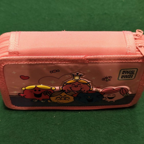 Little Miss Mr. Men children's double-zip pencil case, pink