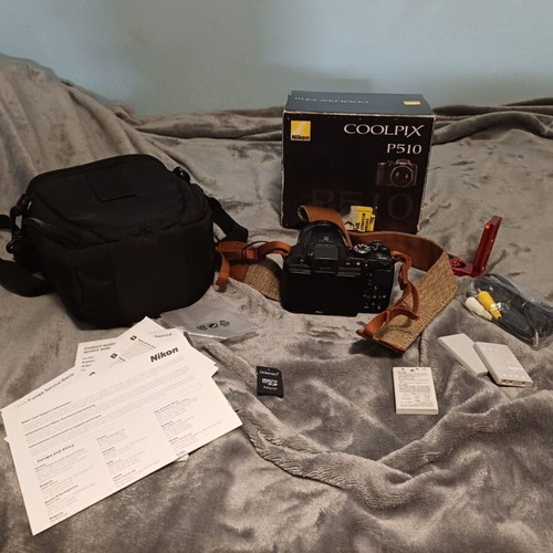 Nikon Coolpix P510 camera used with accessories