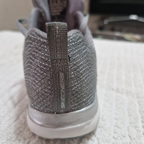 Skechers women's lightweight sneakers, size 38, grey with shimmer