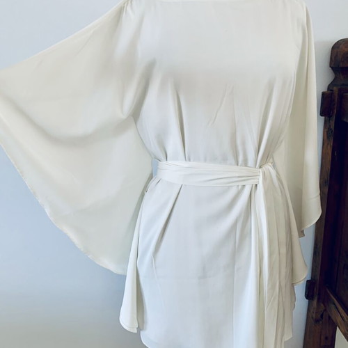 Relish short dress tunic with puff sleeves, adjustable length
