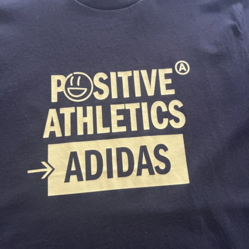 Adidas t shirt new, medium fits large, black and blue