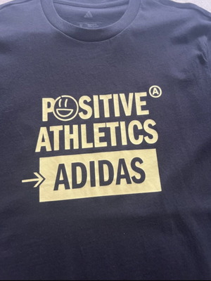 Adidas t shirt new, medium fits large, black and blue