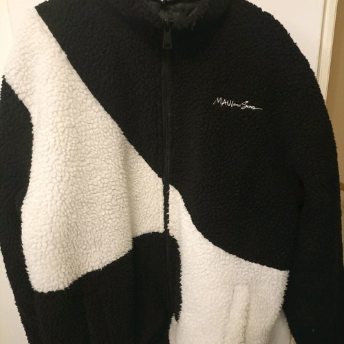 Maui & Sons fleece jacket new, size M, black and white
