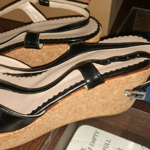 Platform sandals black with cork size 40 A To Z Greek used