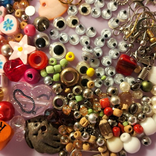 Various craft decorations used for handmade projects
